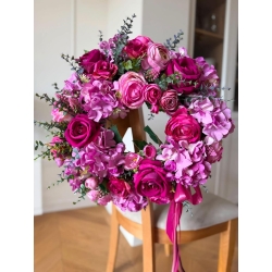 Wianek na drzwi "Magenta Elegance" 50 cm Premium